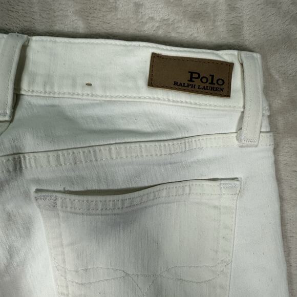 Polo Ralph Lauren The Tompkins Skinny White Jeans Tuxedo Red Stripe Size 27 - Picture 5 of 10